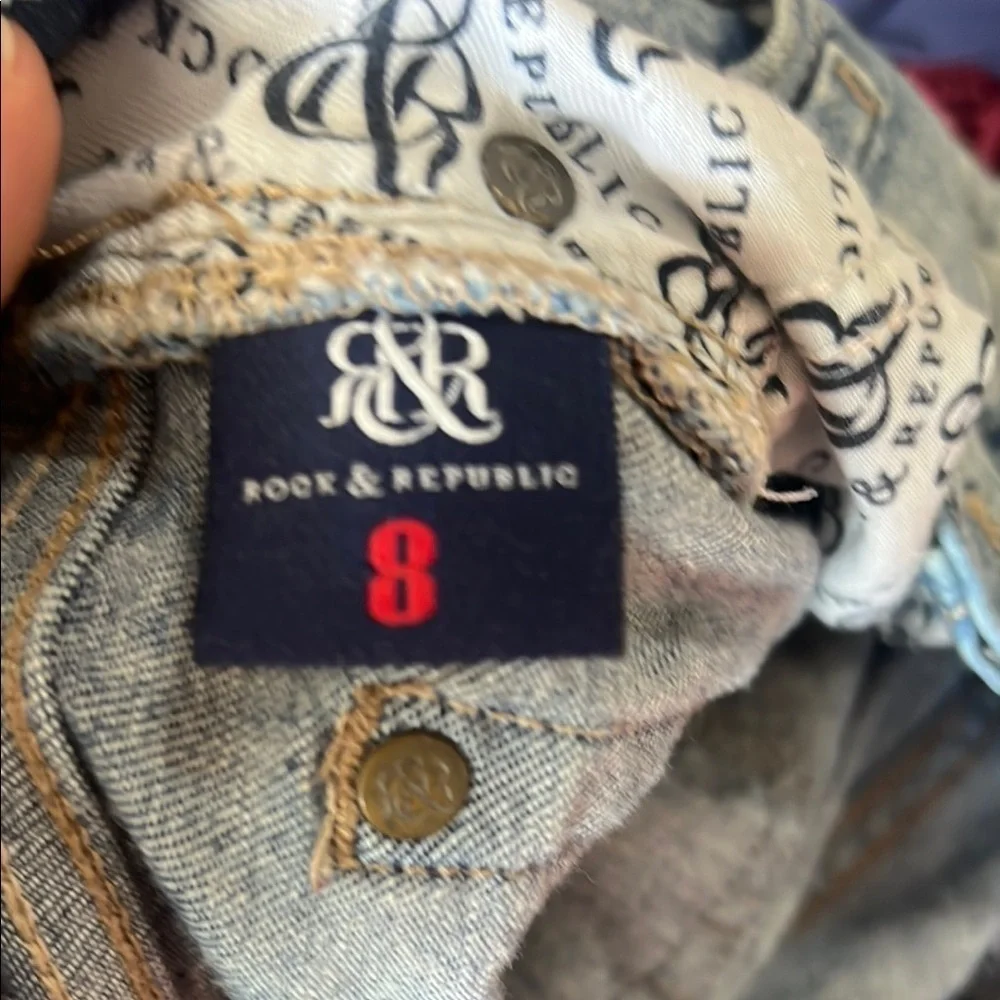 Rock & Republic Faded Blue Denim Cutoff Shorts 8